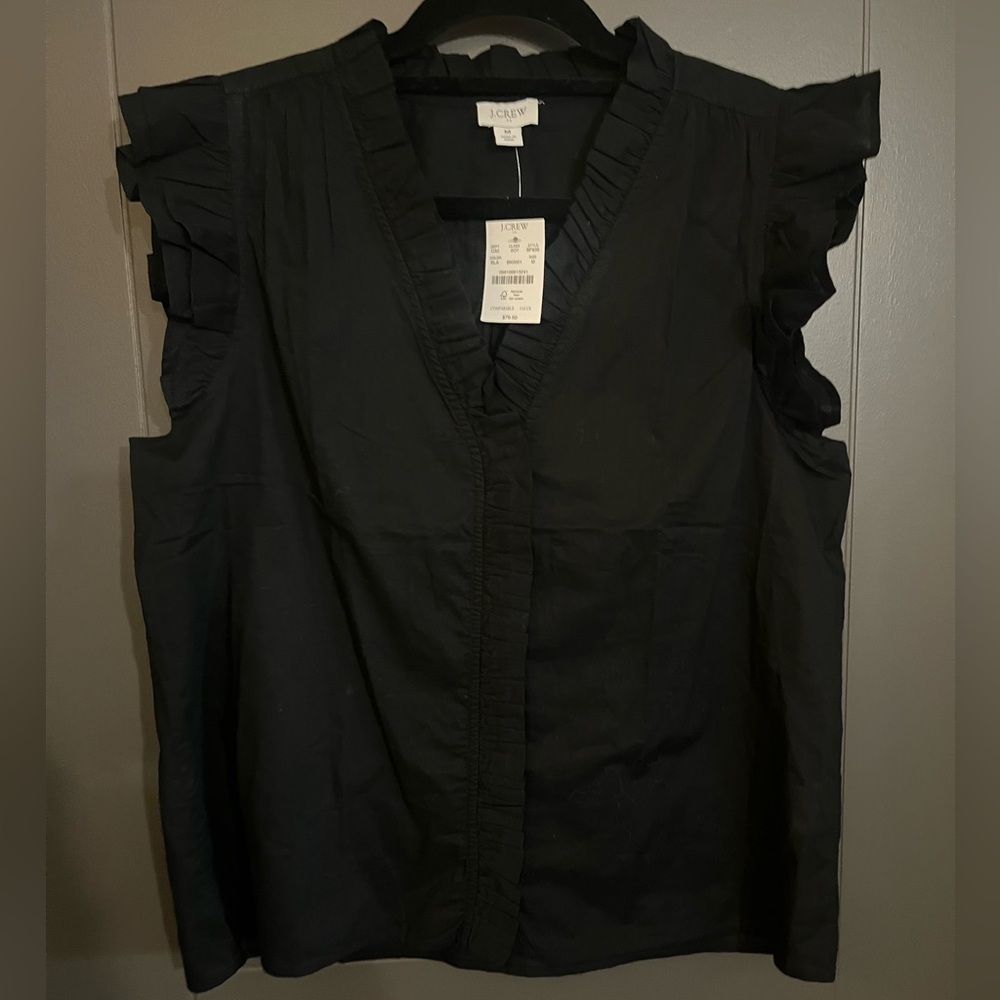 JCrew Women’s medium black blouse - new with tags! lightweight & preppy